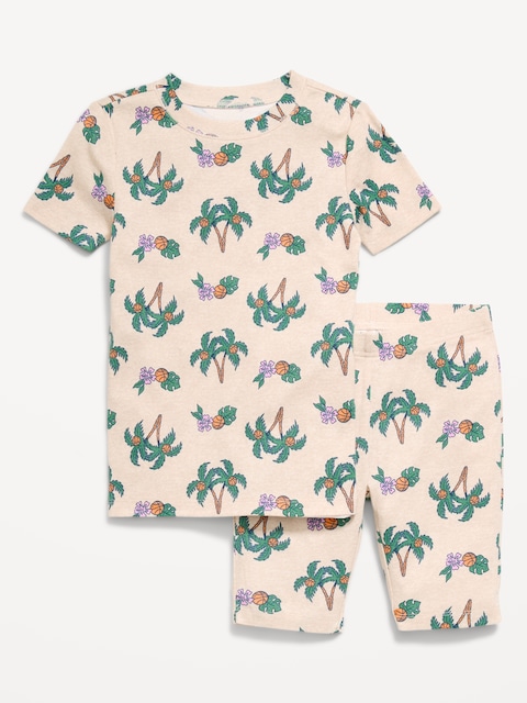 Gender-Neutral Snug-Fit Graphic Pajama Set for Kids