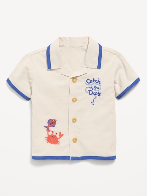 CHEMISE BRODÉE À MANCHES COURTES POUR BÉBÉ