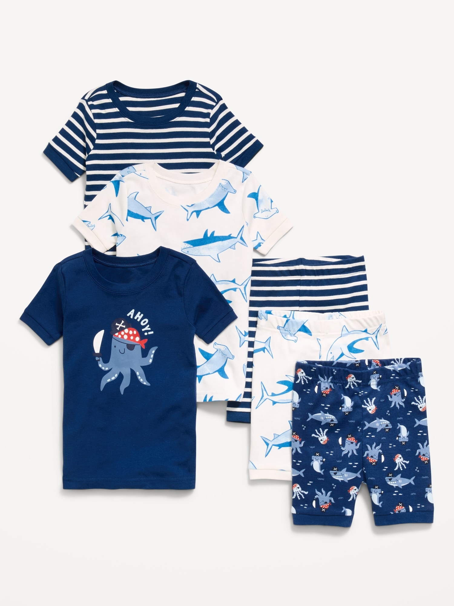 Ribbed Snug-Fit Pajama 6-Piece for Toddler & Baby