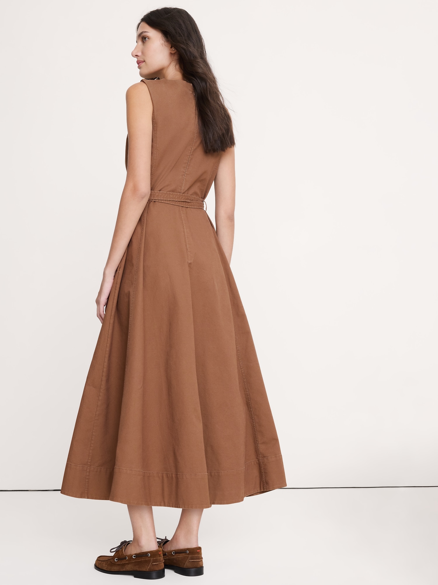 コットン キャンバス ミディドレス-2