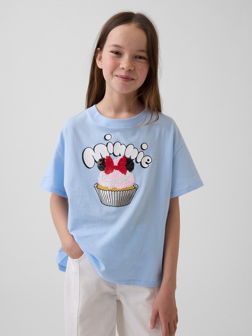 GapKids &times; ディズニー オーバーサイズ フリッピー変身スパンコール グラフィックTシャツ