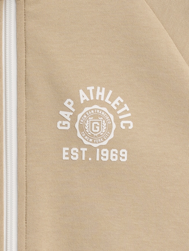 GapFit テック リラックスフィット GAPアスレチックロゴ ジップアップジャケット (キッズ)-3