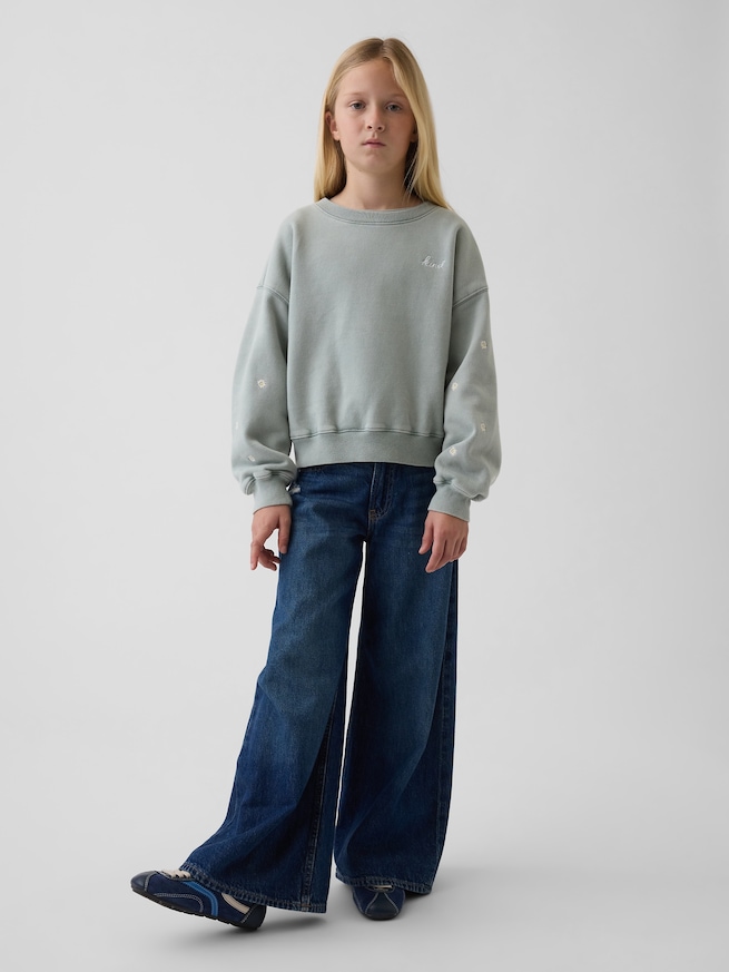 ヴィンテージソフト ウェッジ クルーネック スウェットシャツ (キッズ)-3