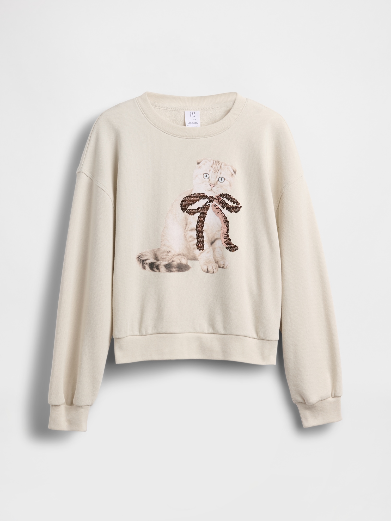 オーバーサイズ ウェッジ フリッピースパンコール グラフィック スウェットシャツ (キッズ)-3