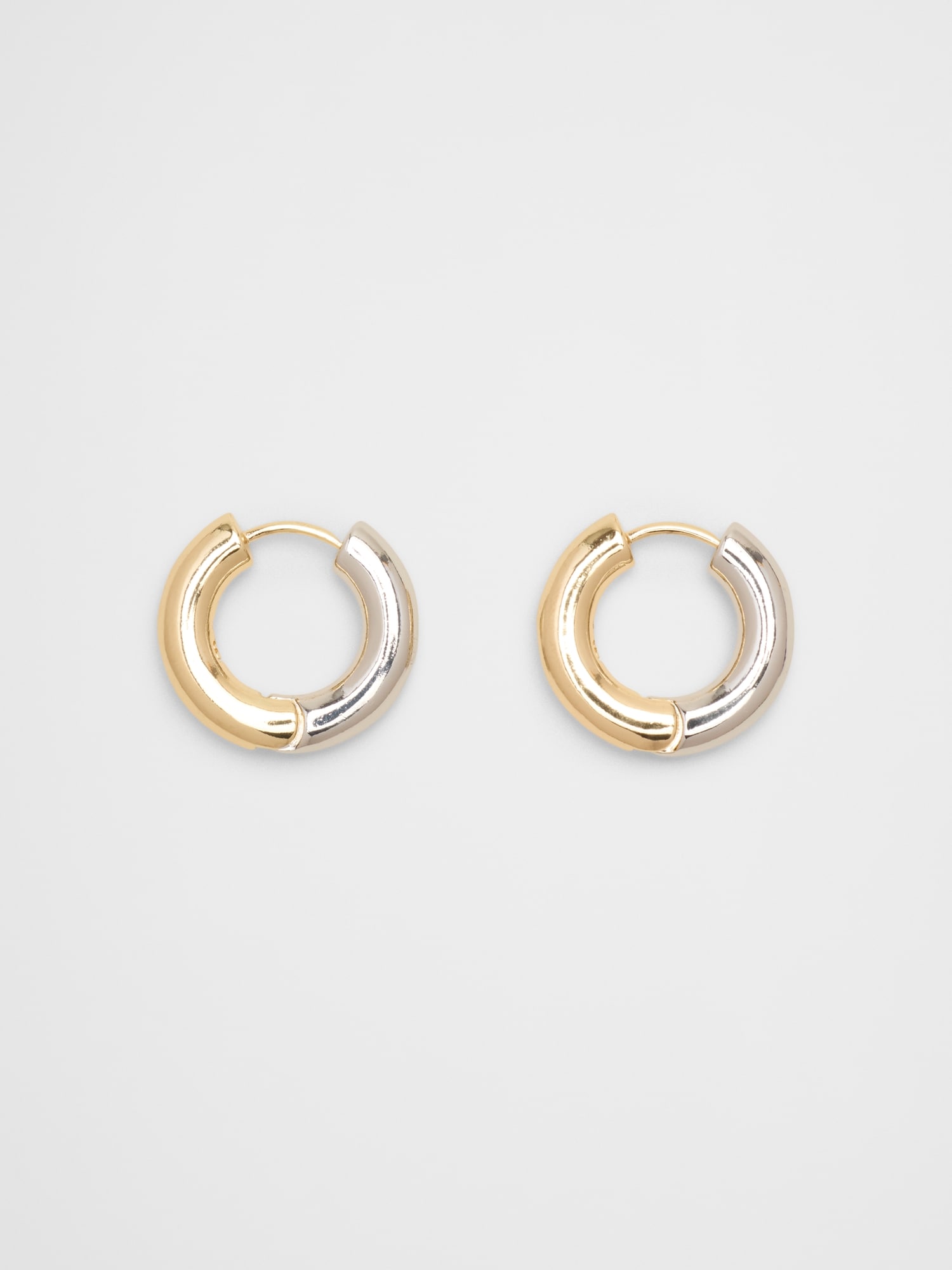 Two Tone Huggie Earrings