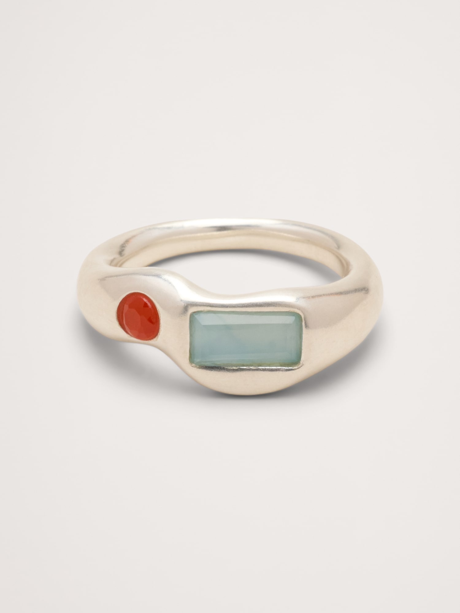 BAGUE ABSTRAITE À PIERRES PRÉCIEUSES