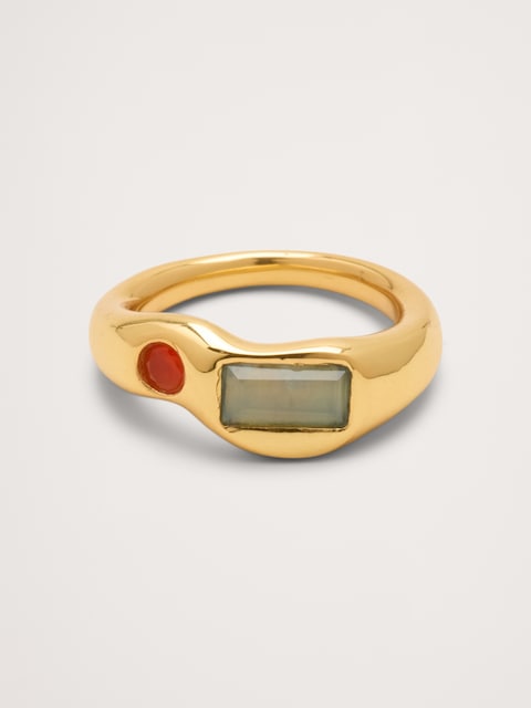 BAGUE ABSTRAITE À PIERRES PRÉCIEUSES