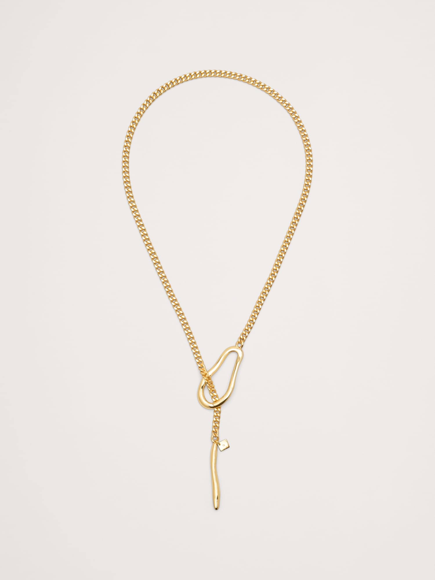 アブストラクト オーバル ドロップ ネックレス-0