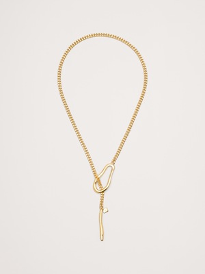 アブストラクト オーバル ドロップ ネックレス