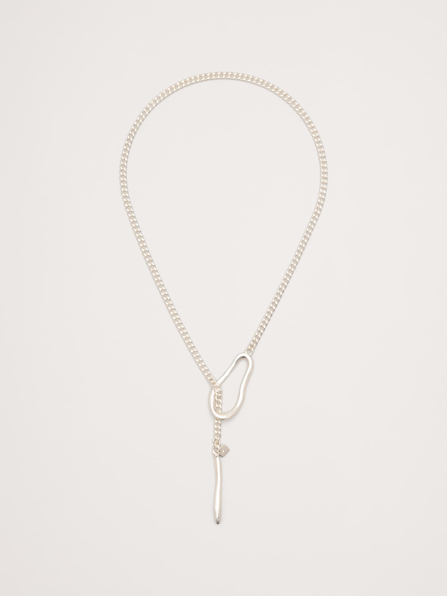 アブストラクト オーバル ドロップ ネックレス-0