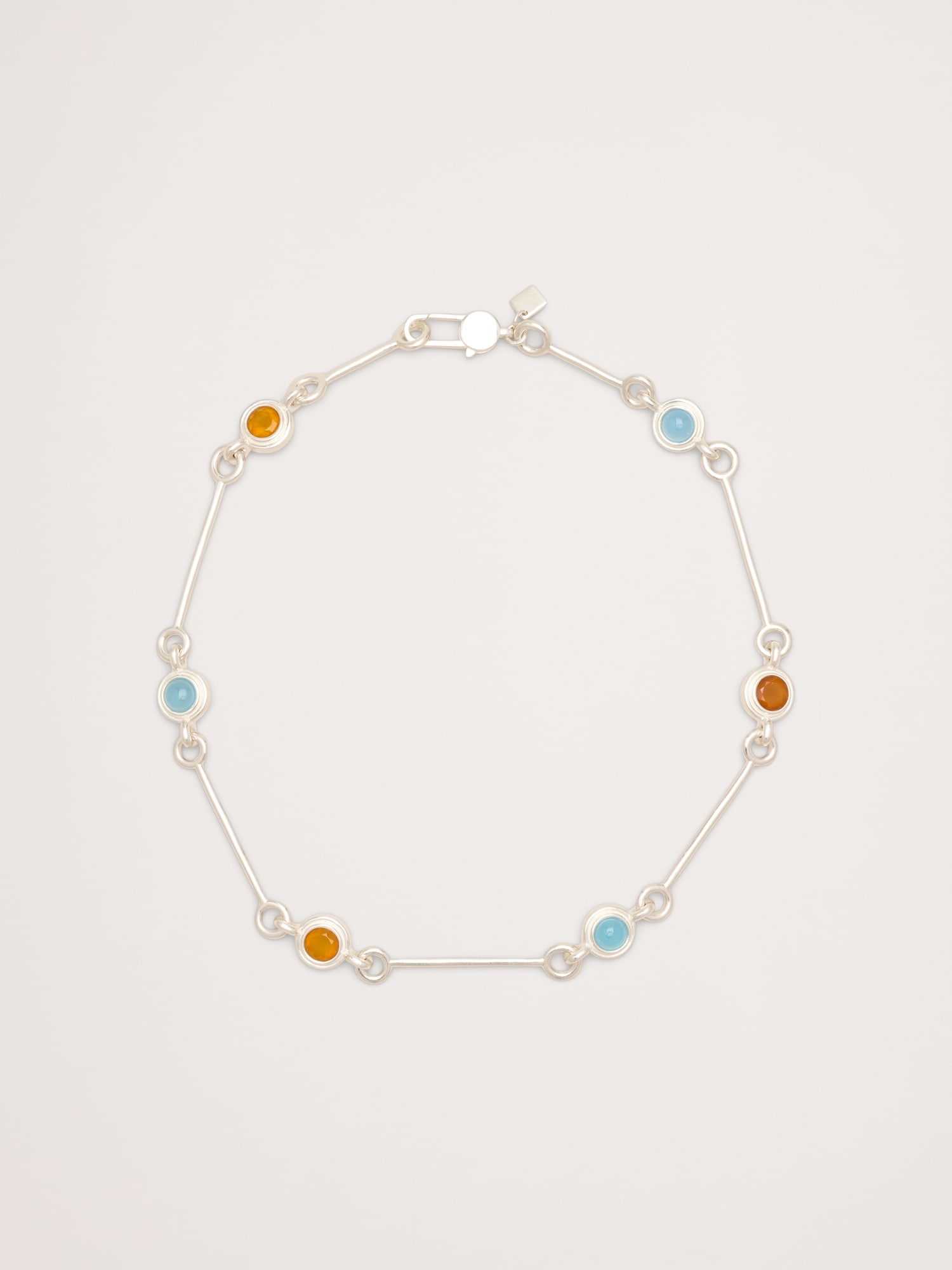 COLLIER À MAILLONS À PIERRE CIRCULAIRE