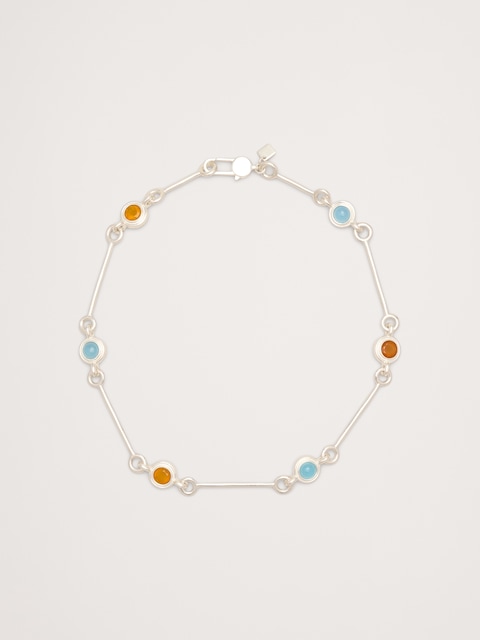 COLLIER À MAILLONS À PIERRE CIRCULAIRE