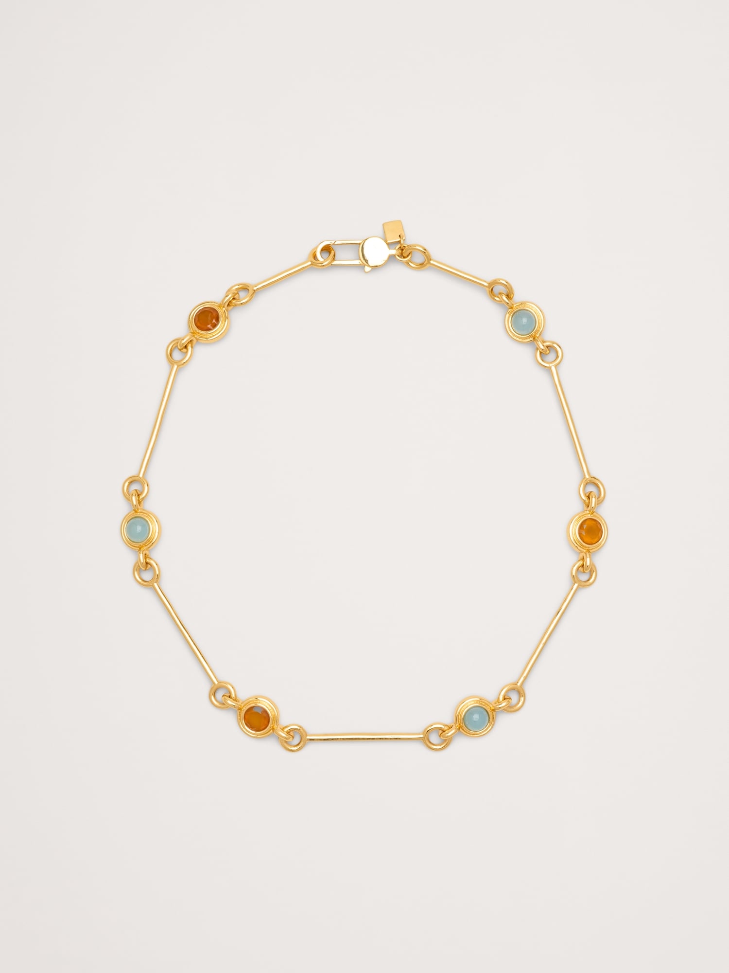 COLLIER À MAILLONS À PIERRE CIRCULAIRE