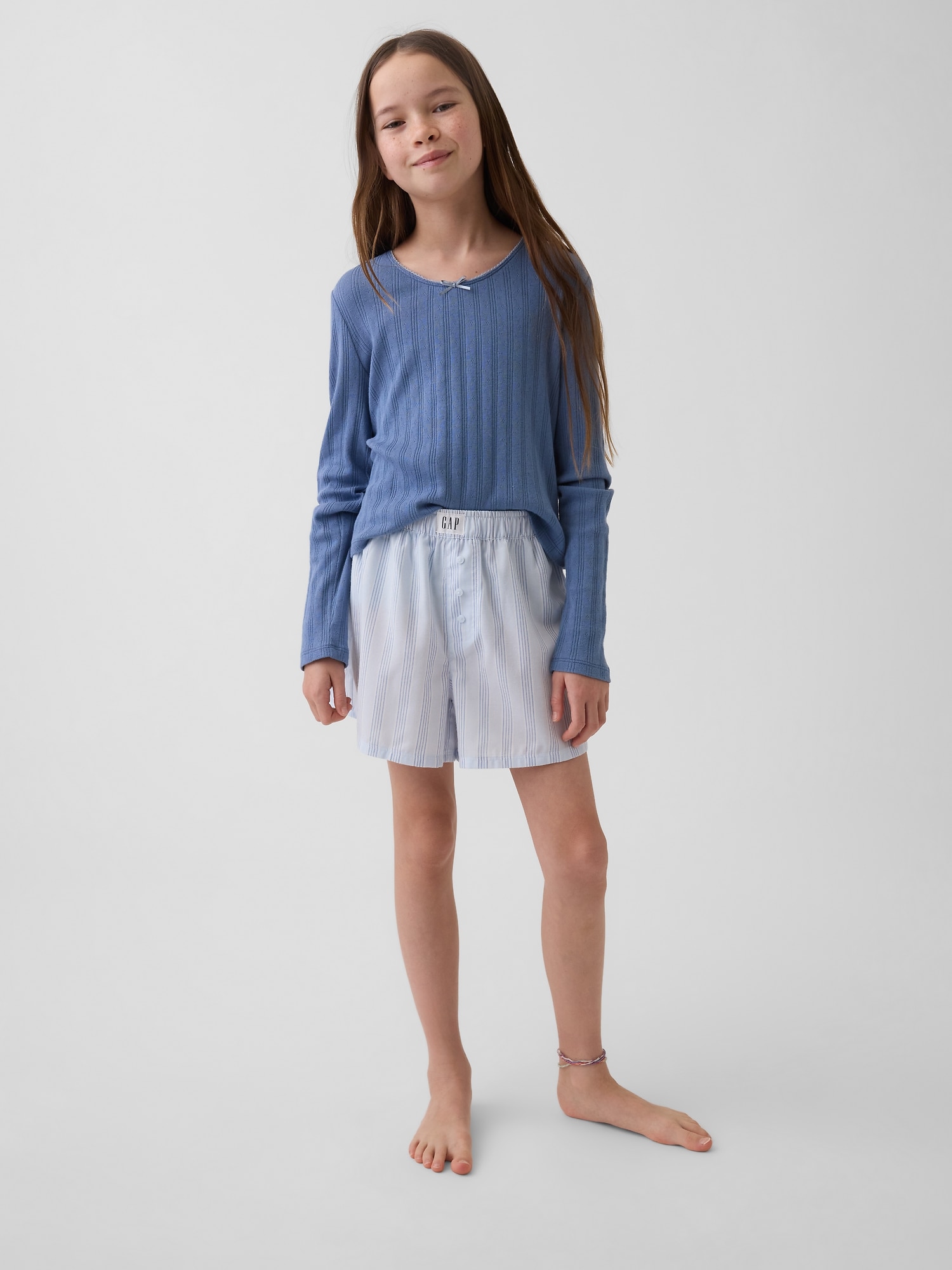 SHORT BOXEUR DE PYJAMA EN POPELINE RECYCLÉE POUR ENFANT