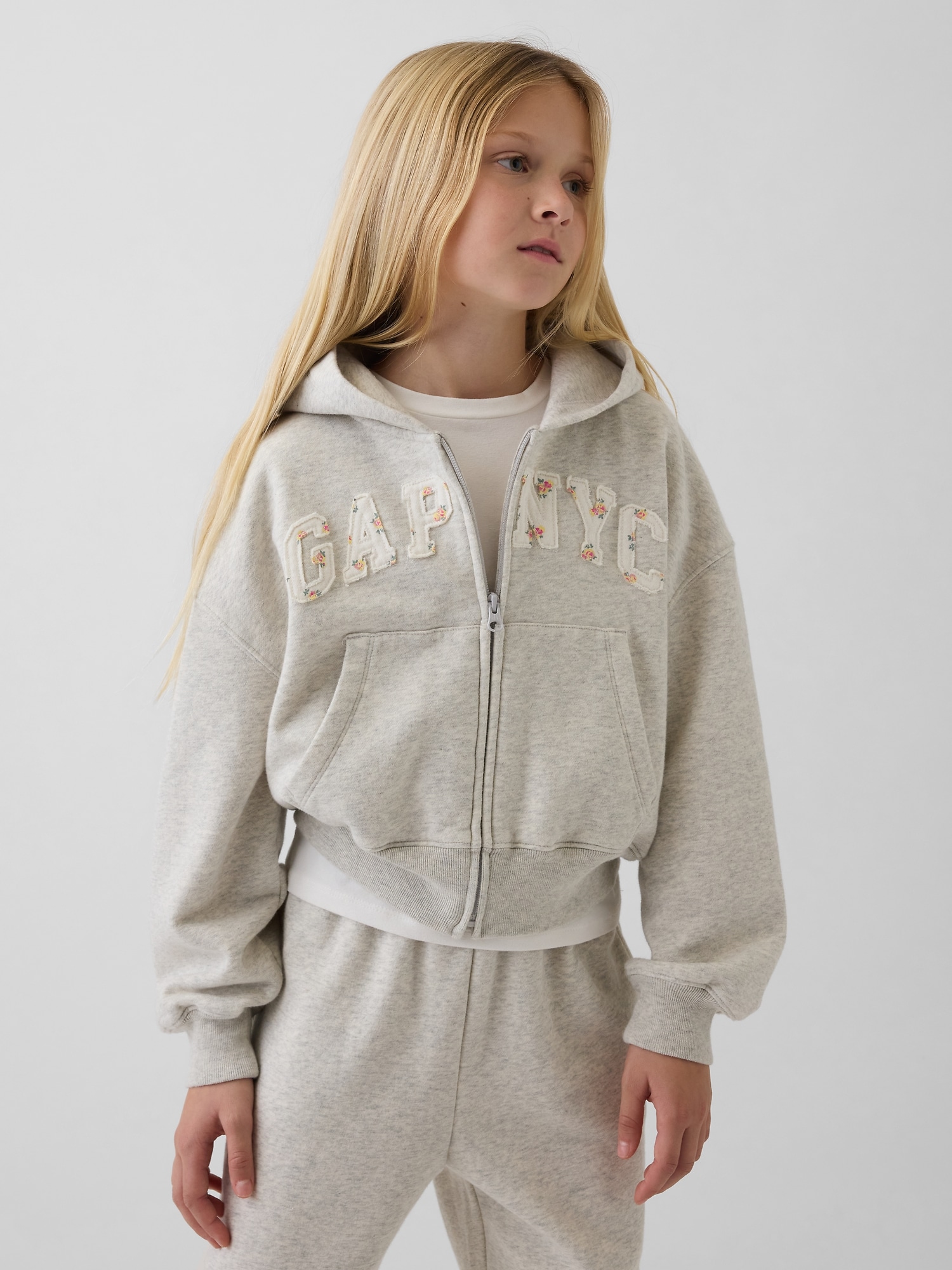 Kids VintageSoft Oversized Logo Zip Hoodie