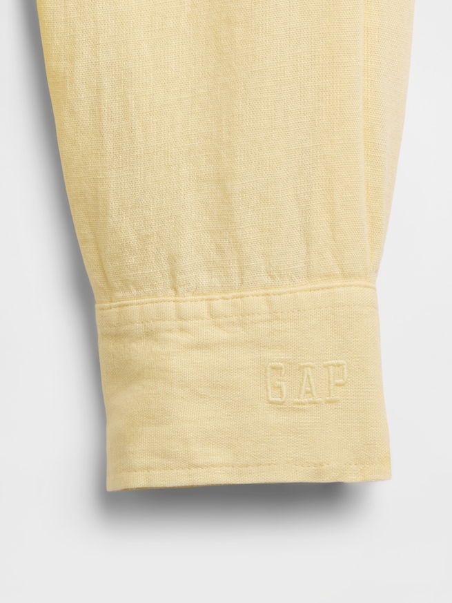 リネンブレンド オーバーサイズシャツ-4