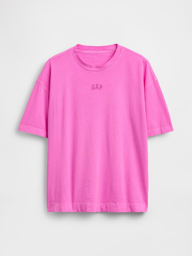 オーガニックコットン ヴィンテージソフト アスレチック GAPロゴ チュニックTシャツ-5