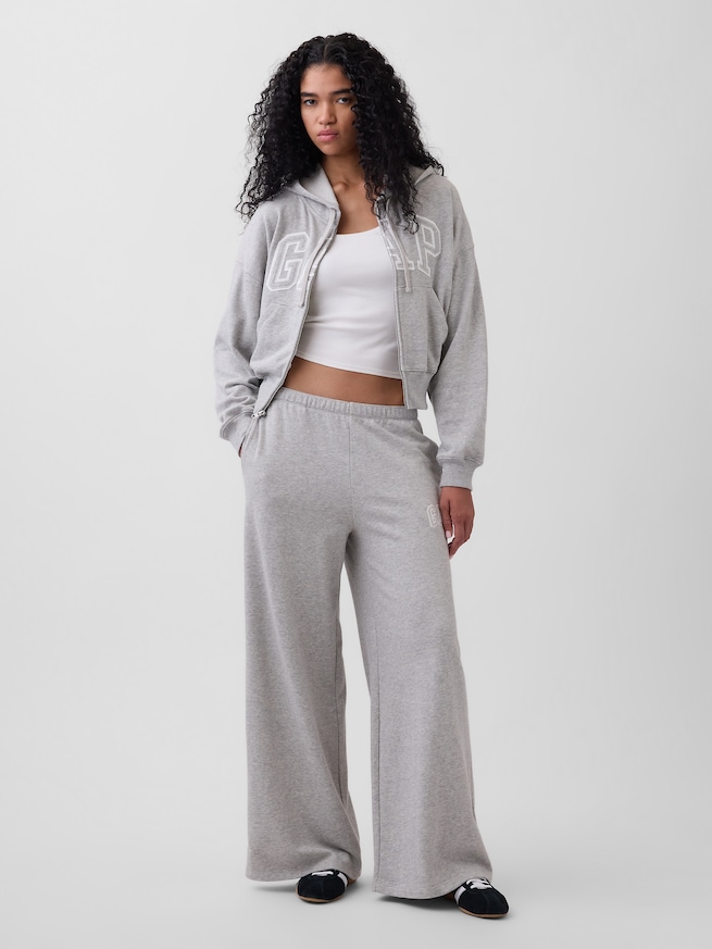 GAPロゴ フレンチテリー ワイドパンツ-0