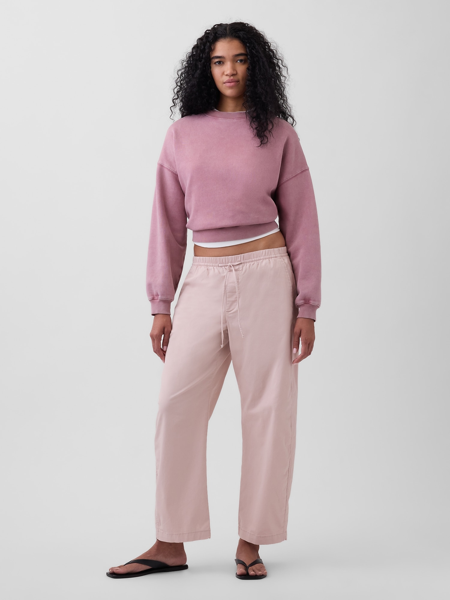 ハイライズ イージーウエスト バレルカーキパンツ-0