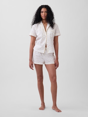 ポプリン パジャマ ボクサーショートパンツ