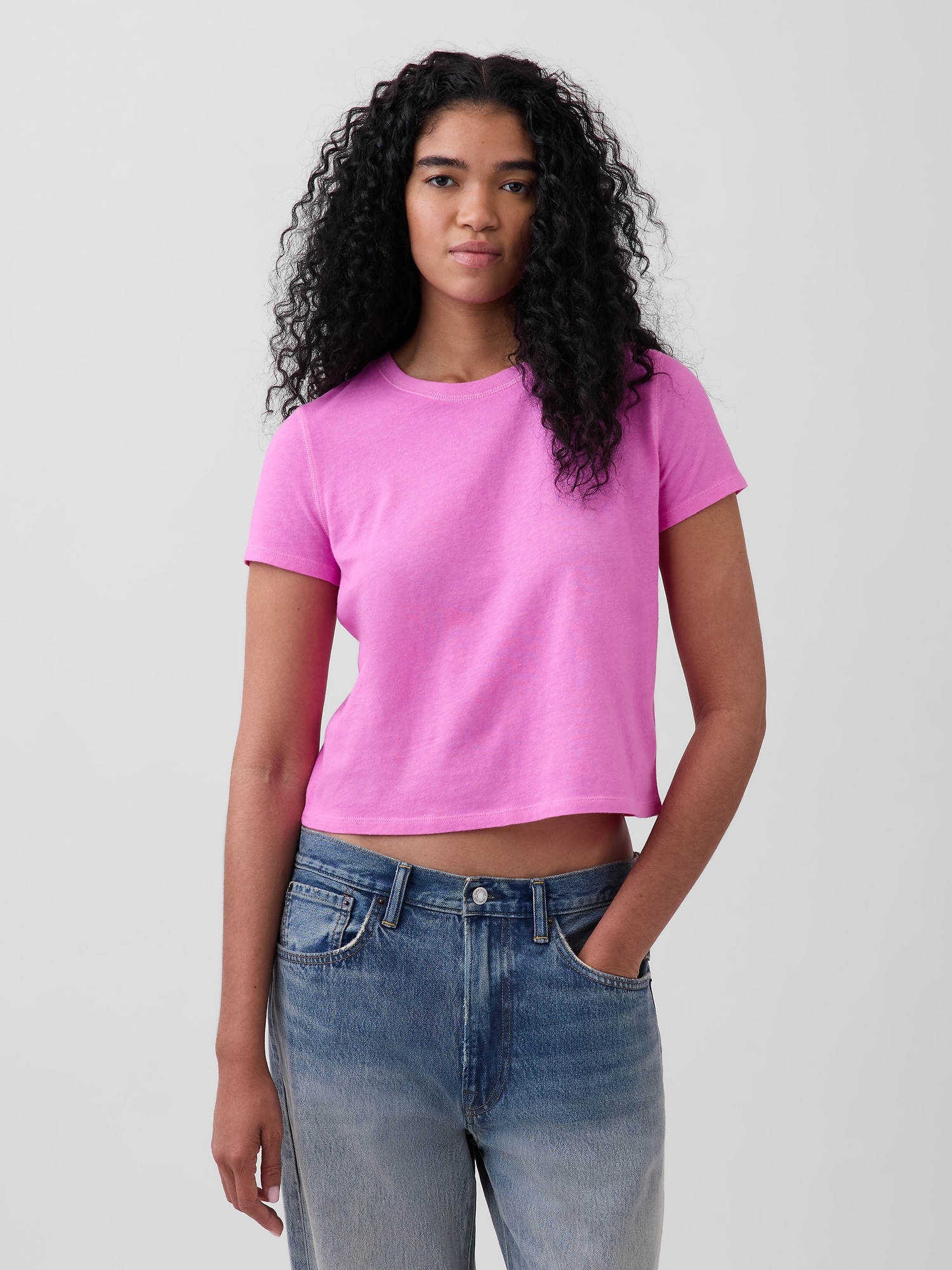 Cotton Jersey Shrunken T-Shirt