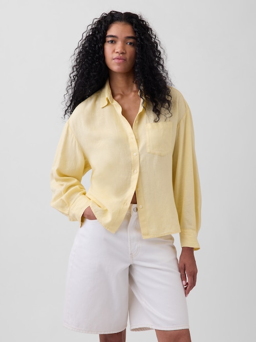 リネンブレンド オーバーサイズシャツ