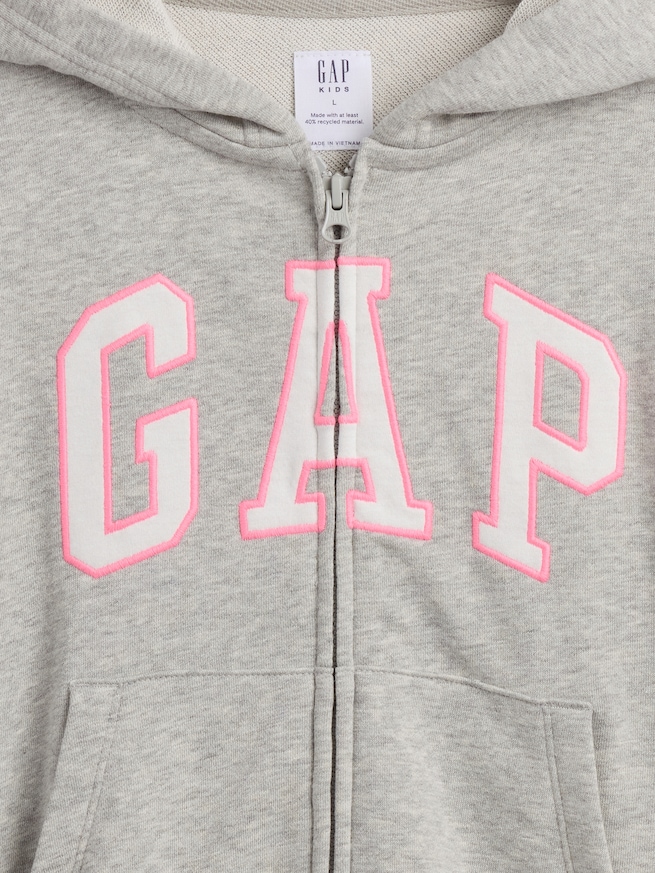 リラックスフィット GAPロゴ ジップアップパーカー (キッズ)-3
