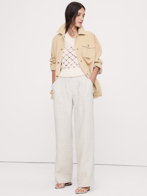 PANTALON À JAMBE LARGE EN LIN SOHO