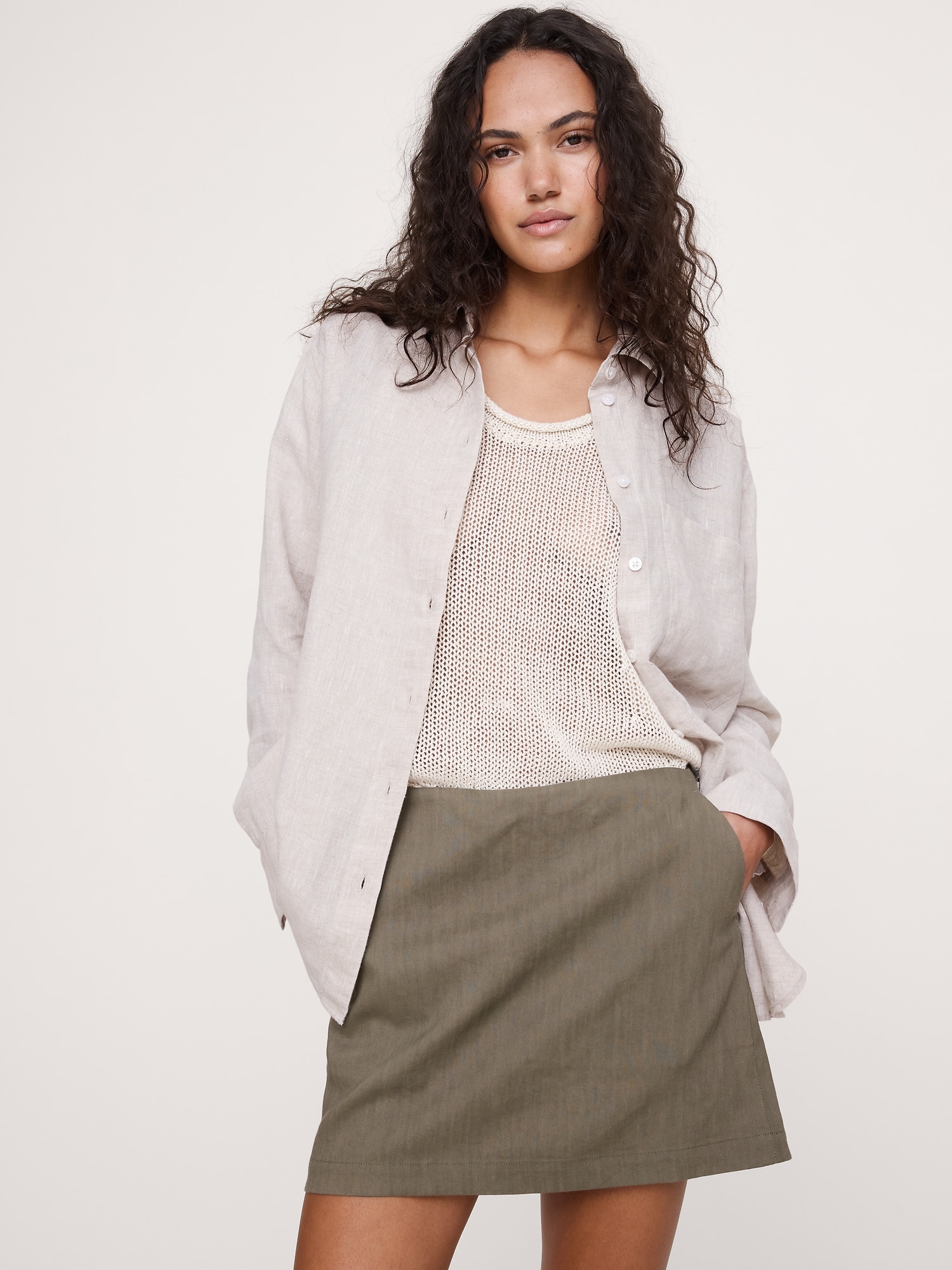 オーバーサイズ リネン シャツ-0