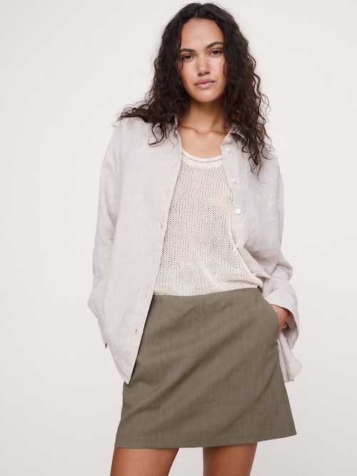 オーバーサイズ リネン シャツ