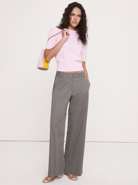 Lightweight Cashmere Short-Sleeve Sweater