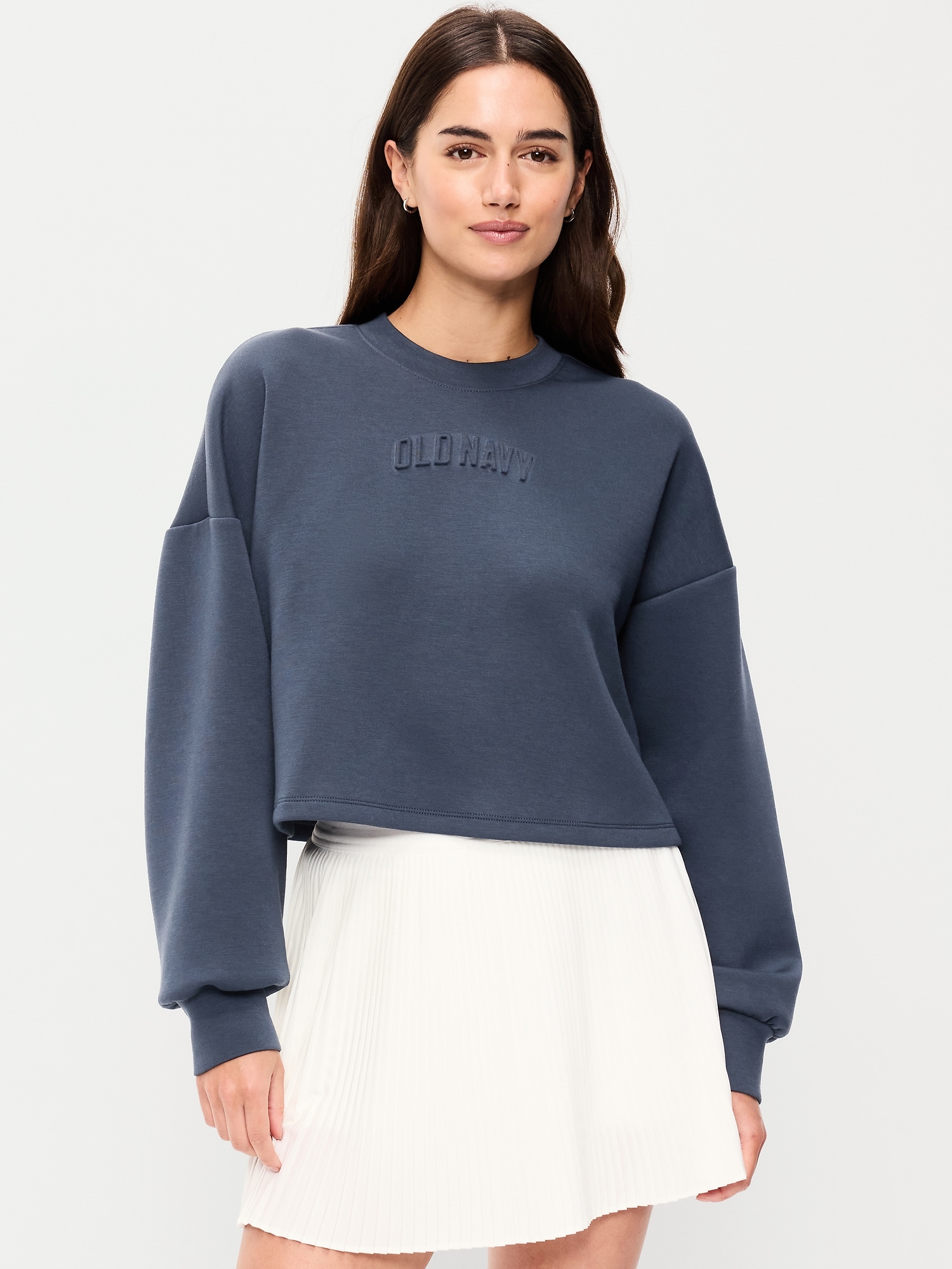 Bounce Fleece Crew-Neck Cropped Sweatshirt
