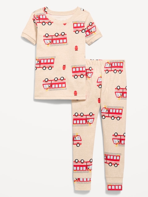 Snug-Fit Printed Pajama Set for Toddler & Baby
