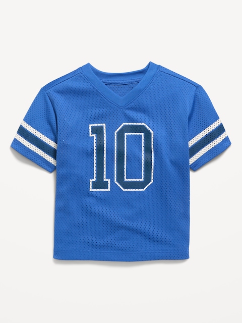 Oversized Mesh Graphic Football T-Shirt for Toddler Boys