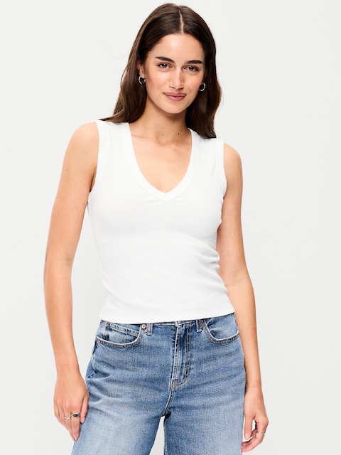 Snug Crop V-Neck Tank Top