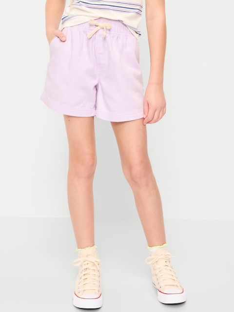 High-Waisted Pull-On Twill Shorts for Girls