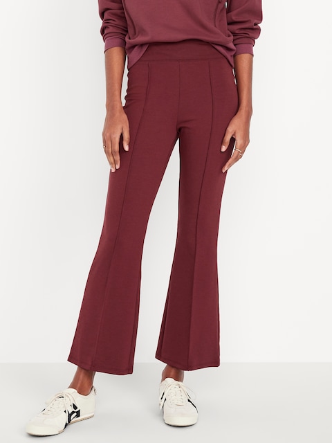 PANTALON ÉVASÉ EN MOLLETON DYNAMIQUE À TAILLE HAUTE LONGUEUR 3/4