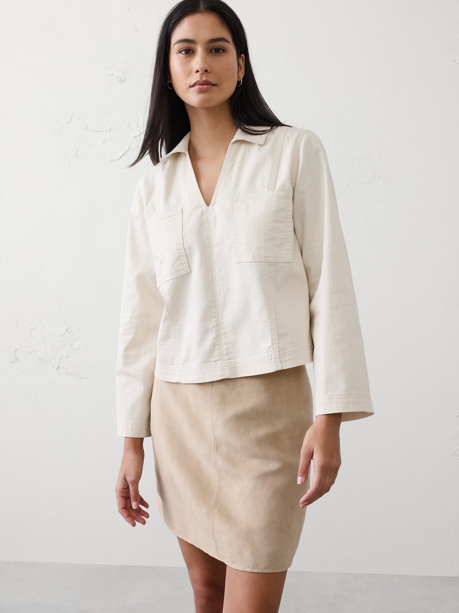 Chambray Popover Top