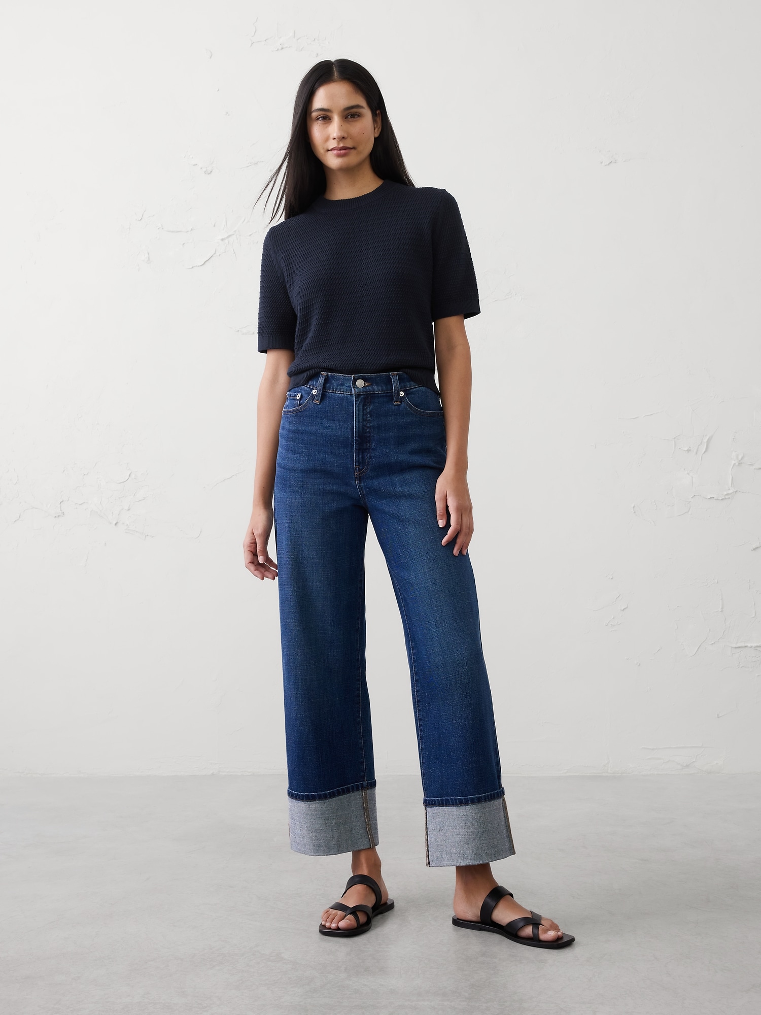 Texture Stitch Cropped Sweater