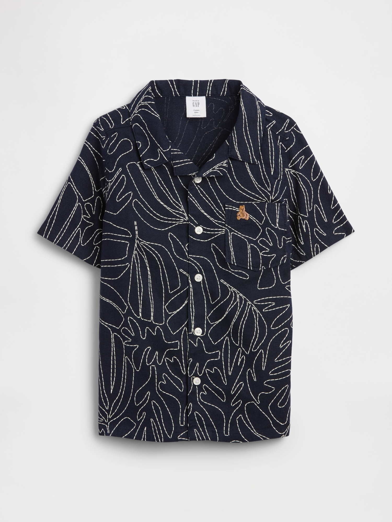 babyGap Brannan Bear Linen-Blend Vacay Shirt