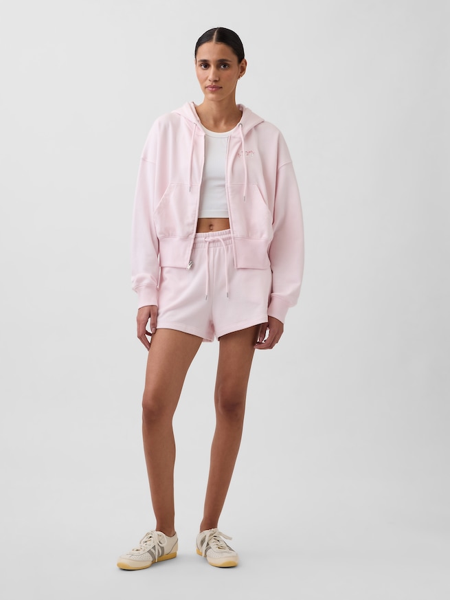 ヴィンテージソフト フレンチテリー SAKURA GAPロゴ オーバーサイズ ジップアップパーカー-2