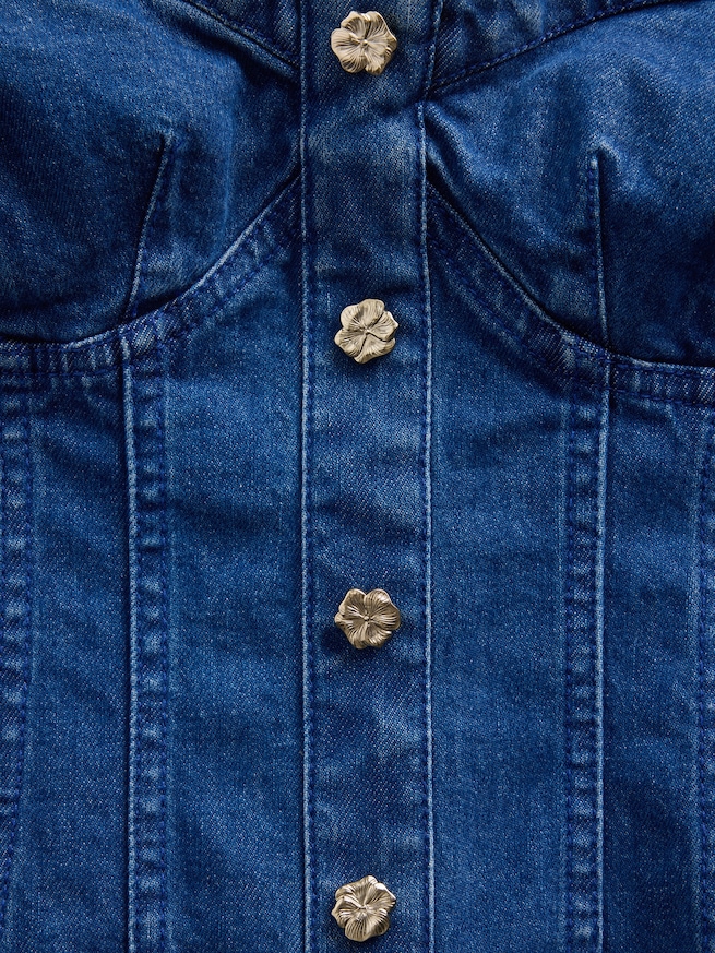 Gap &times; HFR デニム コルセットトップス by Atelier Ndigo-4