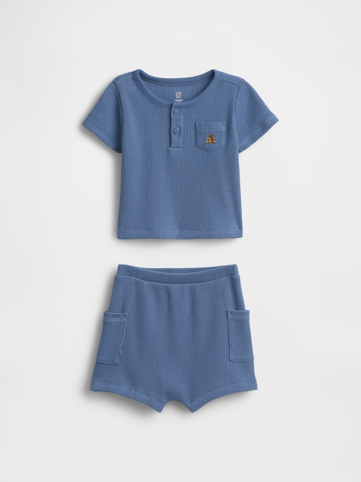 Baby Waffle Henley Outfit Set