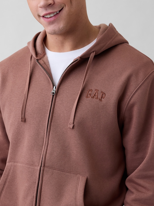 リラックスフィット GAPロゴ ジップアップパーカー-3