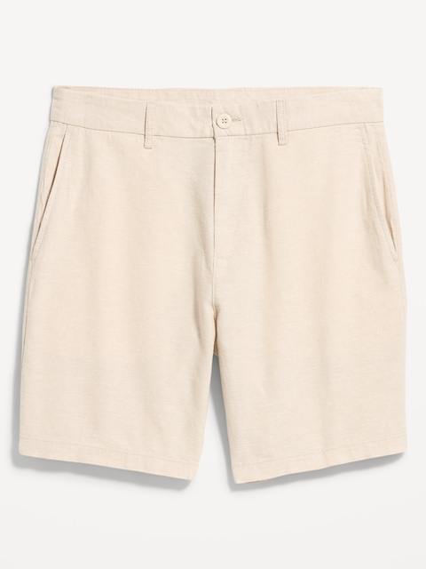 SHORT CHINO ÉTROIT EN MÉLANGE DE LIN, ENTREJAMBE DE 20 CM.