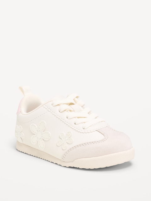 Faux-Leather Lace-Up Sneakers for Toddler Girls