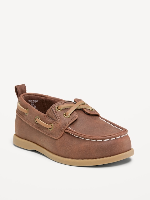 Faux-Suede Boat Shoes for Toddler Boys