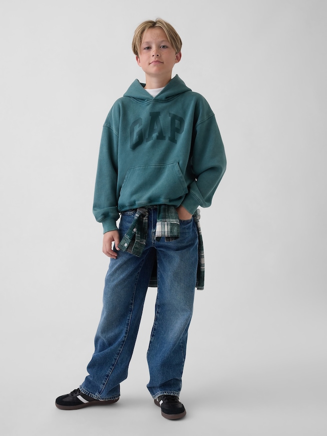 ヴィンテージソフト リラックスフィット GAPロゴパーカー (キッズ)-3