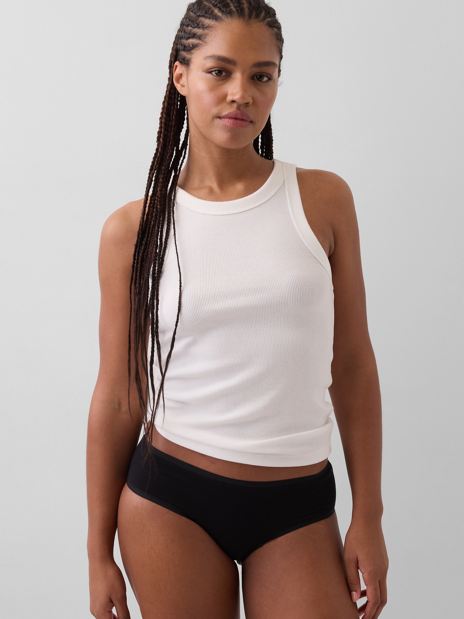 CULOTTE TAILLE BASSE EN COTON BIOLOGIQUE EXTENSIBLE