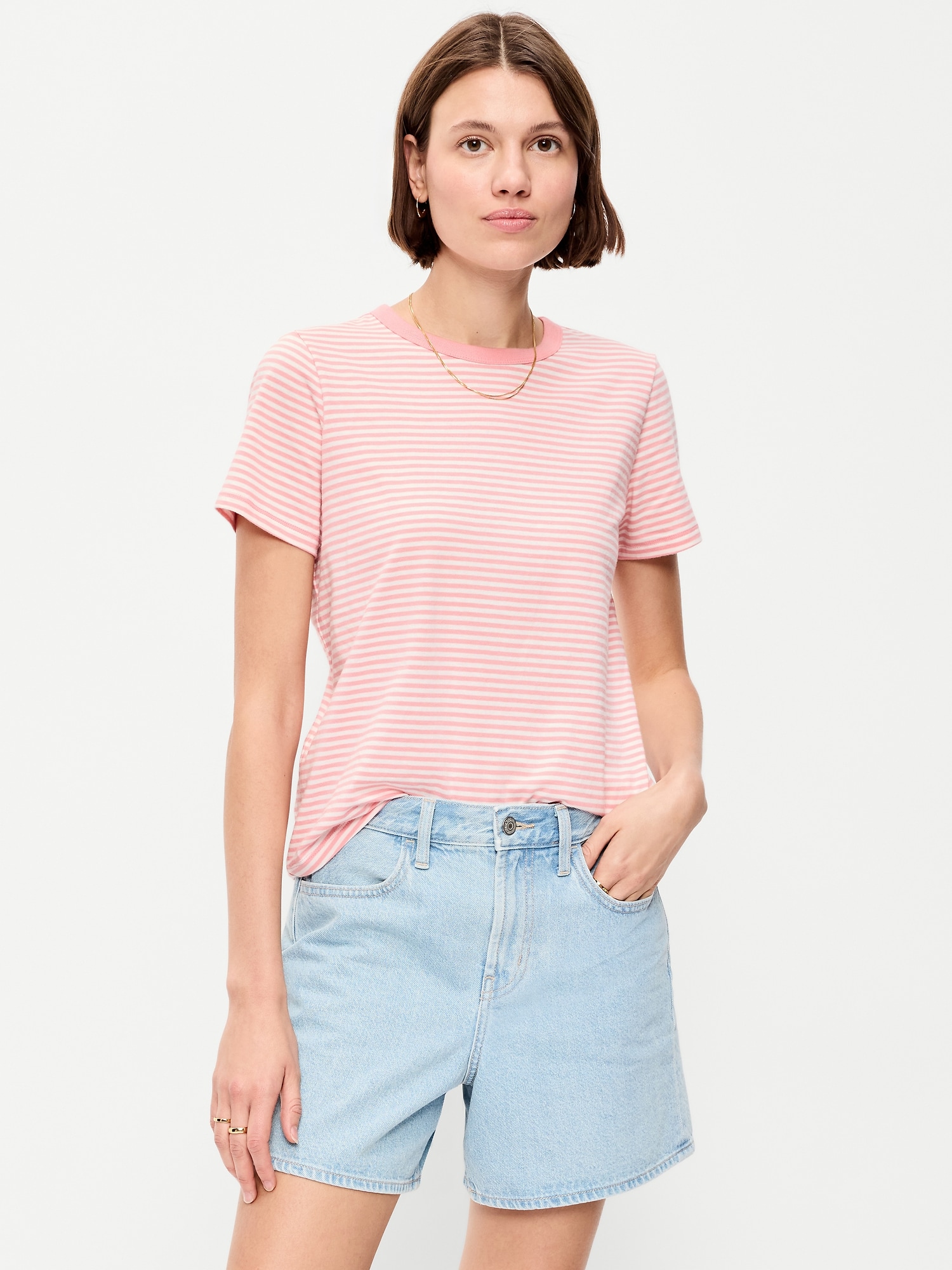 T-SHIRT RAS DU COU PASSE-PARTOUT À RAYURES